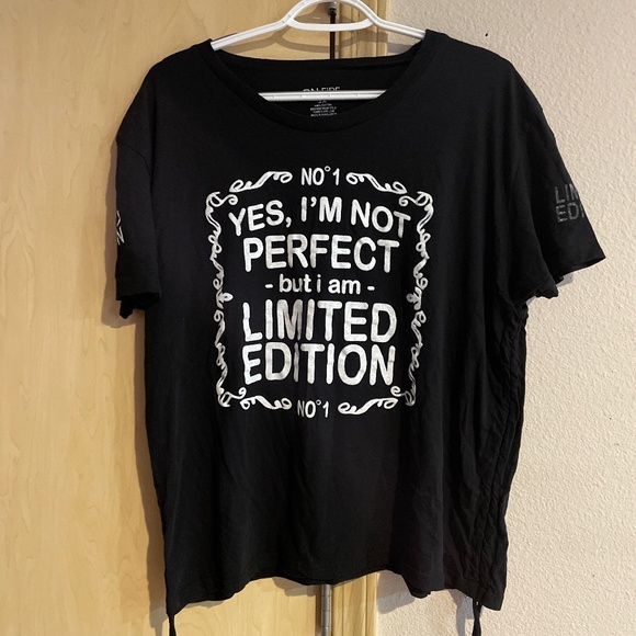 On Fire Tops - Women 2X/3X Self Love Humor Tee-Shirt-Tie up ruched adjustable sides- 24 inches